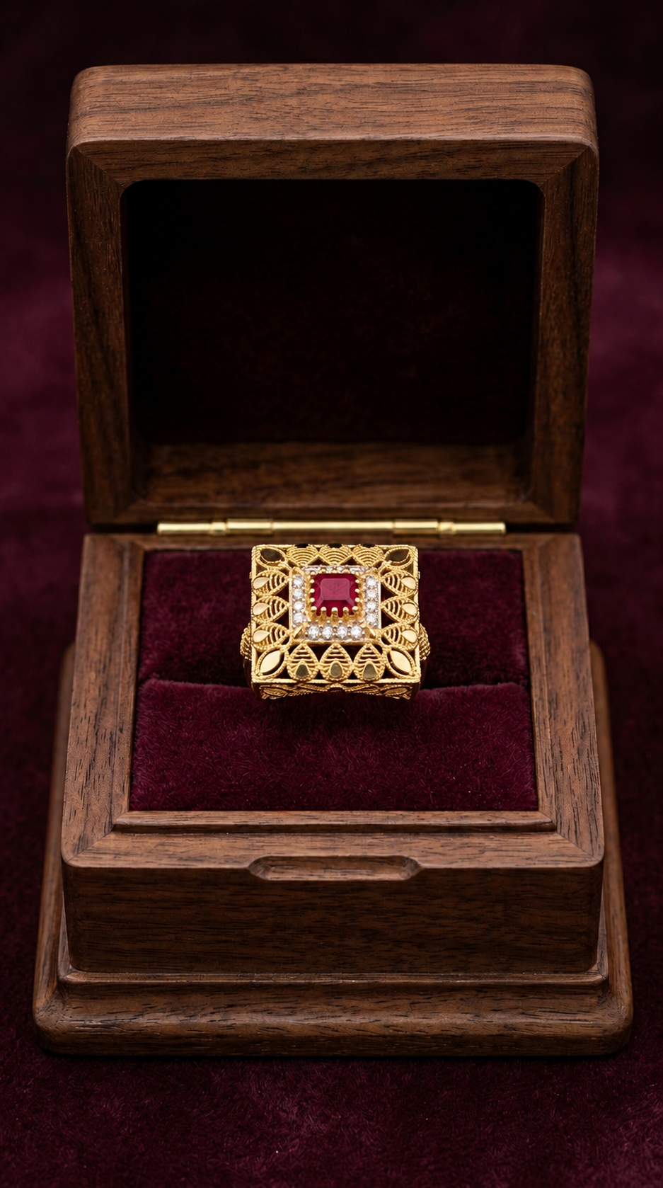 Gold Plated Square Ring