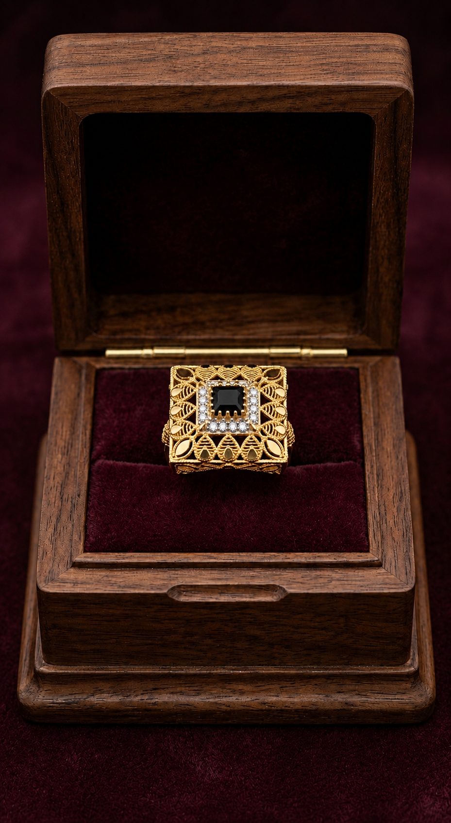 Gold Plated Square Ring