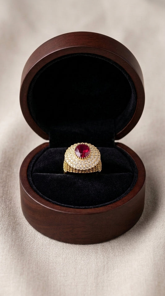 Crystal Stone Gold Plated Ring