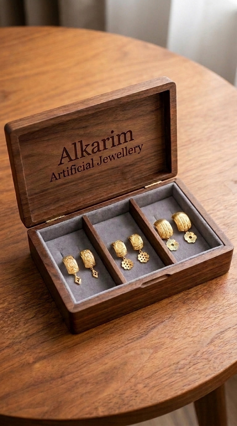 Gold Polish Earrings – Alkarim Artificial Jewellery