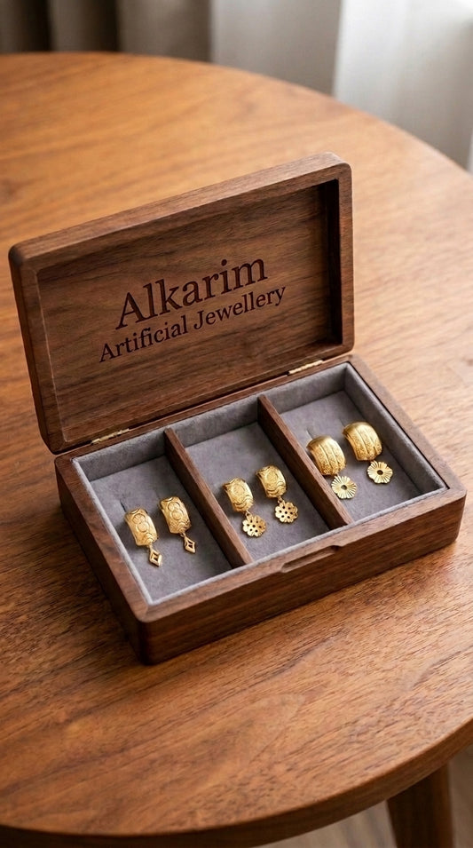 Gold Polish Earrings – Alkarim Artificial Jewellery